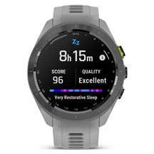 Garmin Approach S70 42 mm zegarek GPS, czarna ceramiczna luneta/pasek Powder Grey