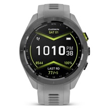 Garmin Approach S70 42 mm zegarek GPS, czarna ceramiczna luneta/pasek Powder Grey