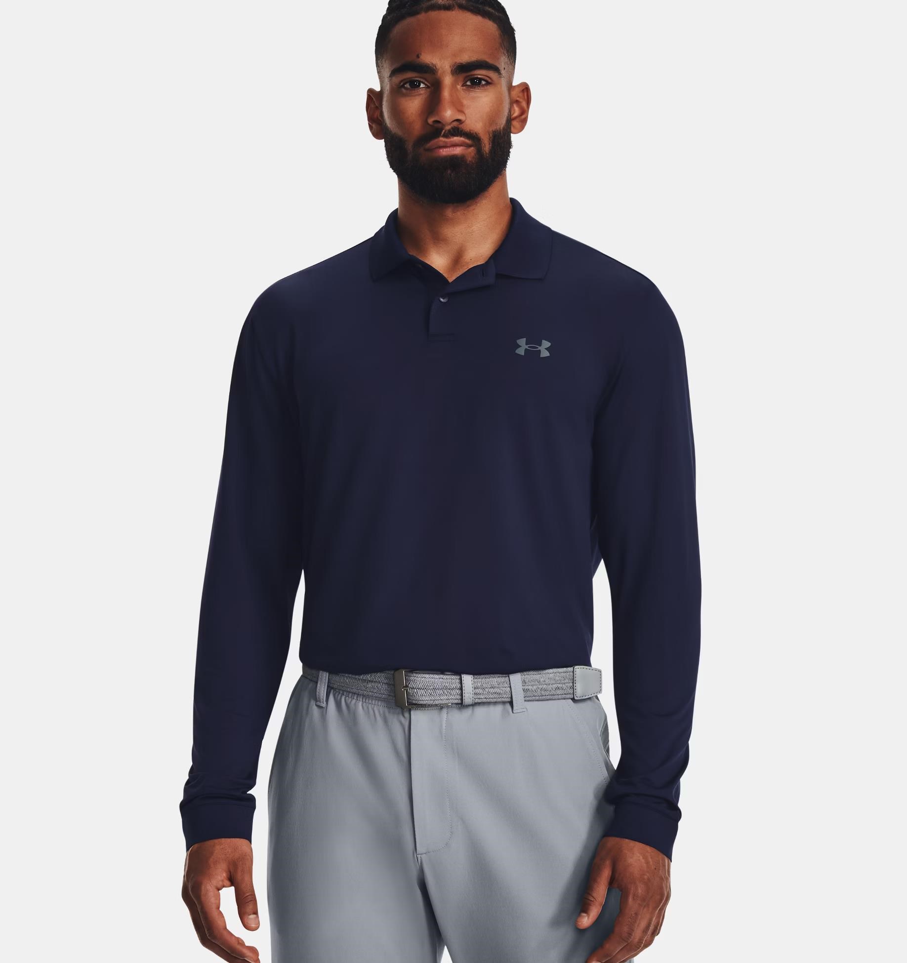 Under Armour Matchplay męskie polo z długim rękawem, granatowe