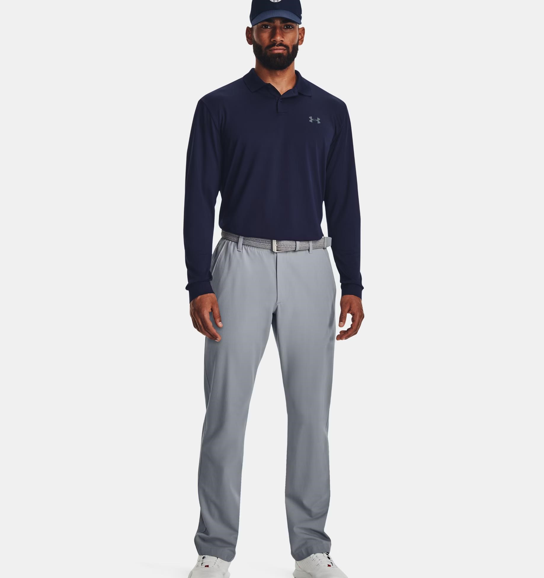 Under Armour Matchplay męskie polo z długim rękawem, granatowe