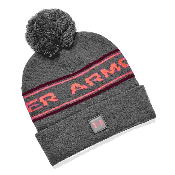 Under Armour Halftime Pom pánská męska czapka zimowa, szaro/czerwona