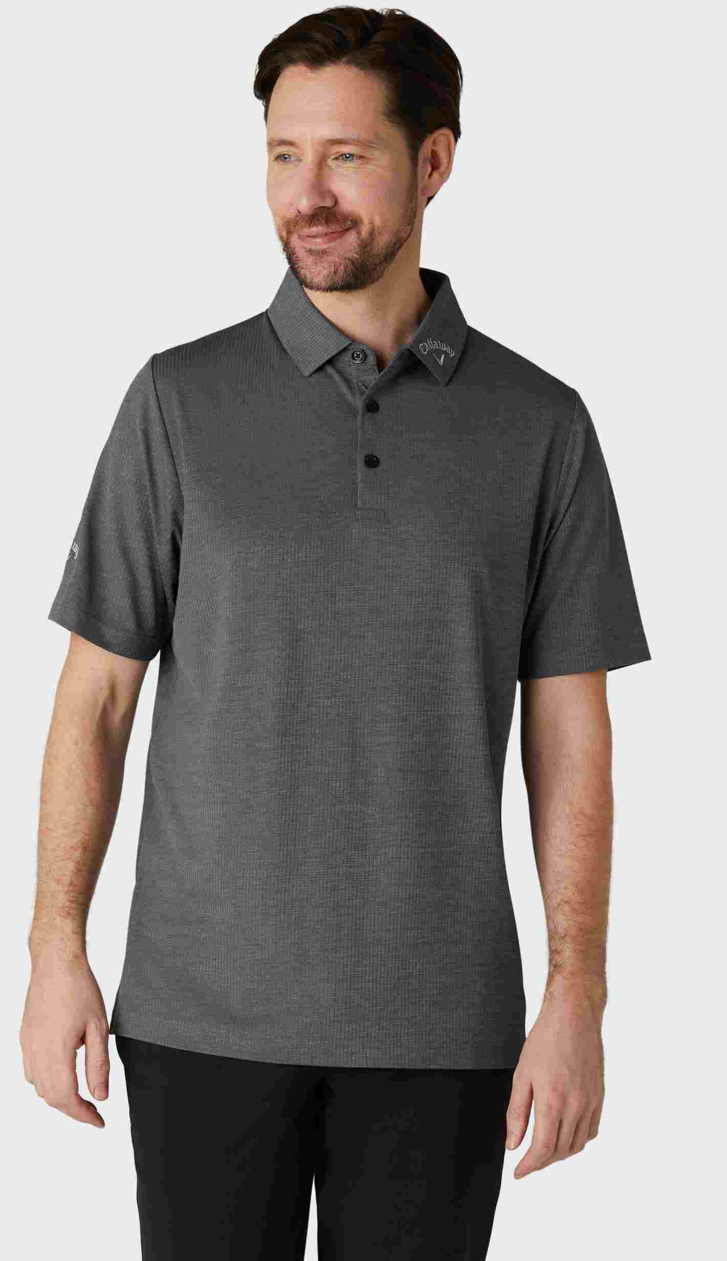 Callaway Ventilated Classic Jacquard męskie polo, czarne