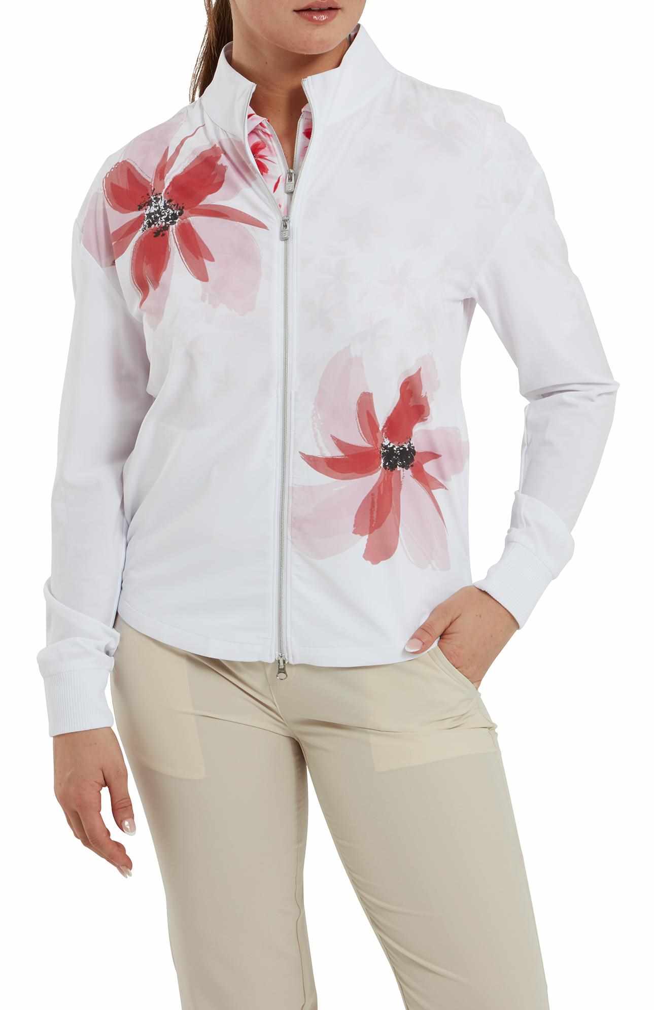 FootJoy Lightweight Full-Zip damska kurtka, biało/różowa
