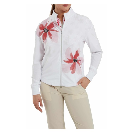 FootJoy Lightweight Full-Zip damska kurtka, biało/różowa