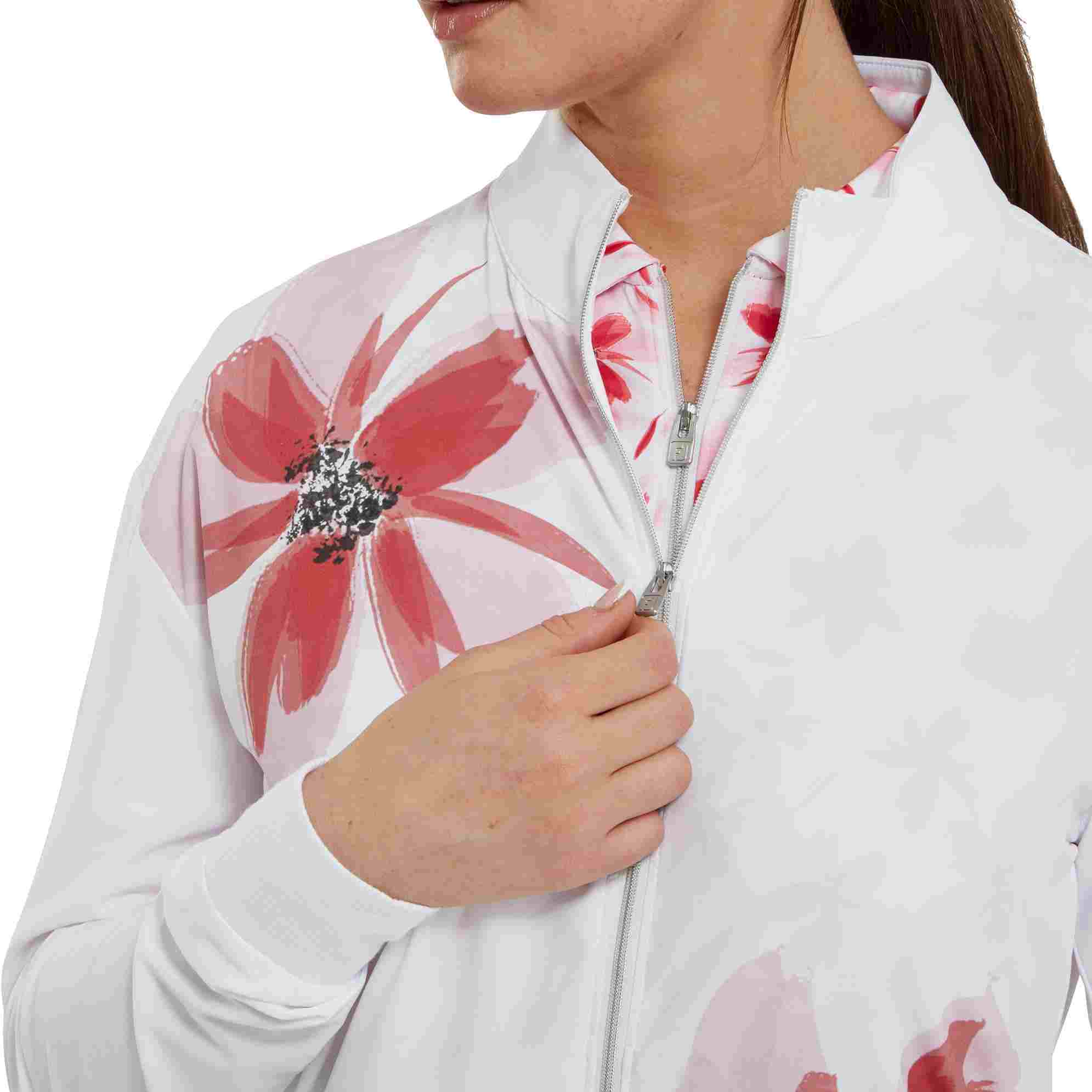 FootJoy Lightweight Full-Zip damska kurtka, biało/różowa