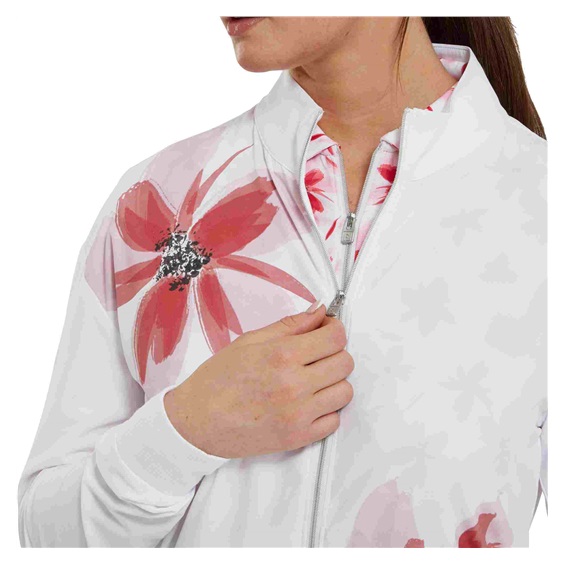 FootJoy Lightweight Full-Zip damska kurtka, biało/różowa