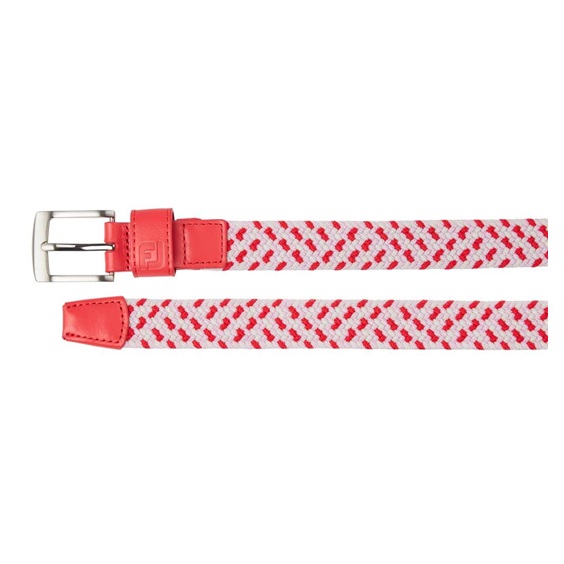 FootJoy Braided damski pasek, czerwono/biało/różowy
