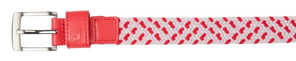 FootJoy Braided damski pasek, czerwono/biało/różowy