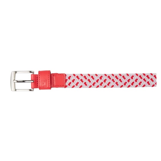 FootJoy Braided damski pasek, czerwono/biało/różowy