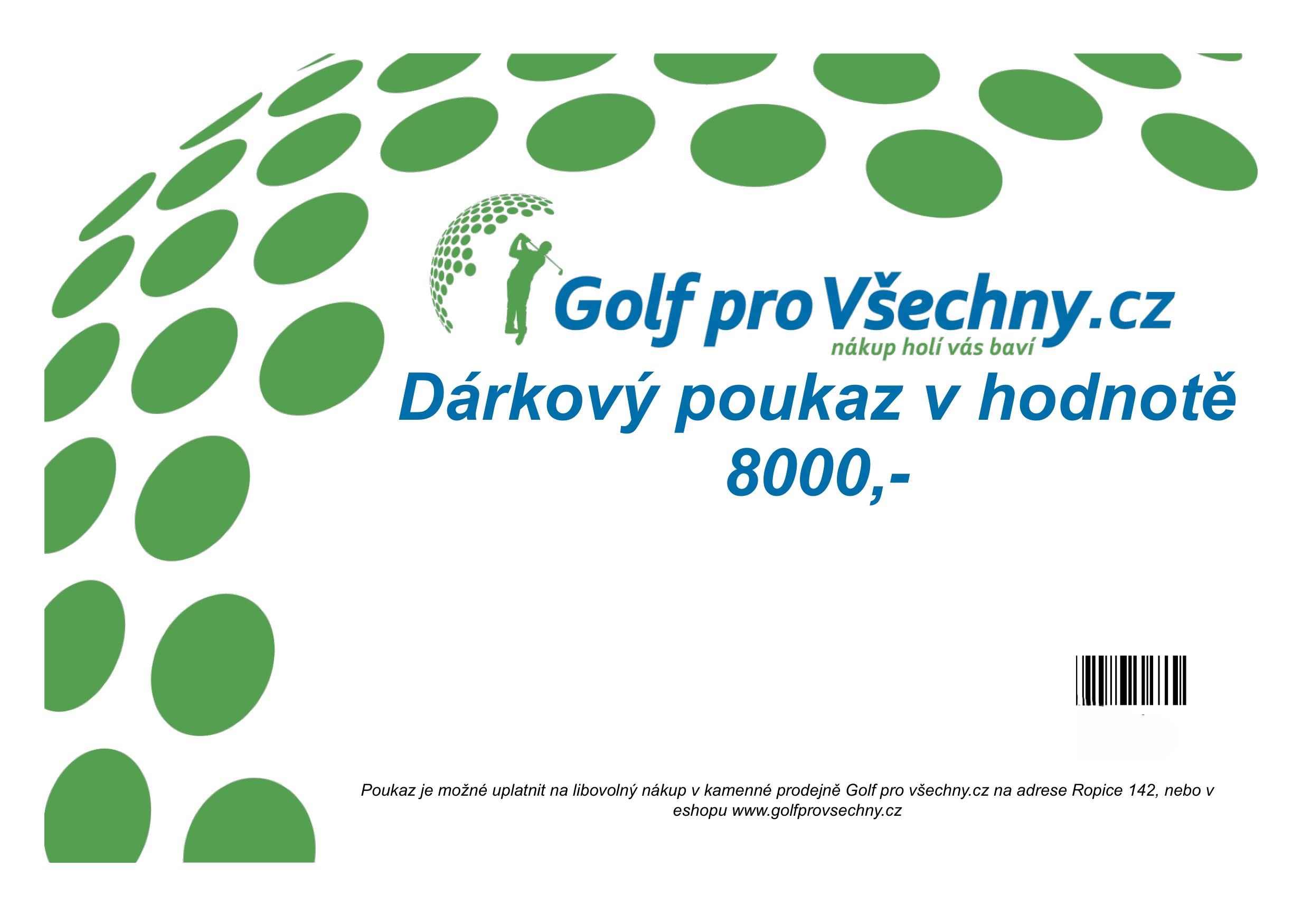 Ostatní Dárkový poukaz v hodnotě 8000,-