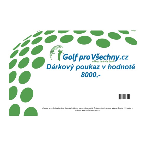 Ostatní Dárkový poukaz v hodnotě 8000,-