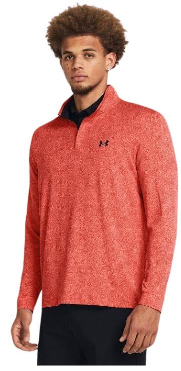 Under Armour Playoff Printed 1/4 Zip męska bluza, coho/red solstice/black