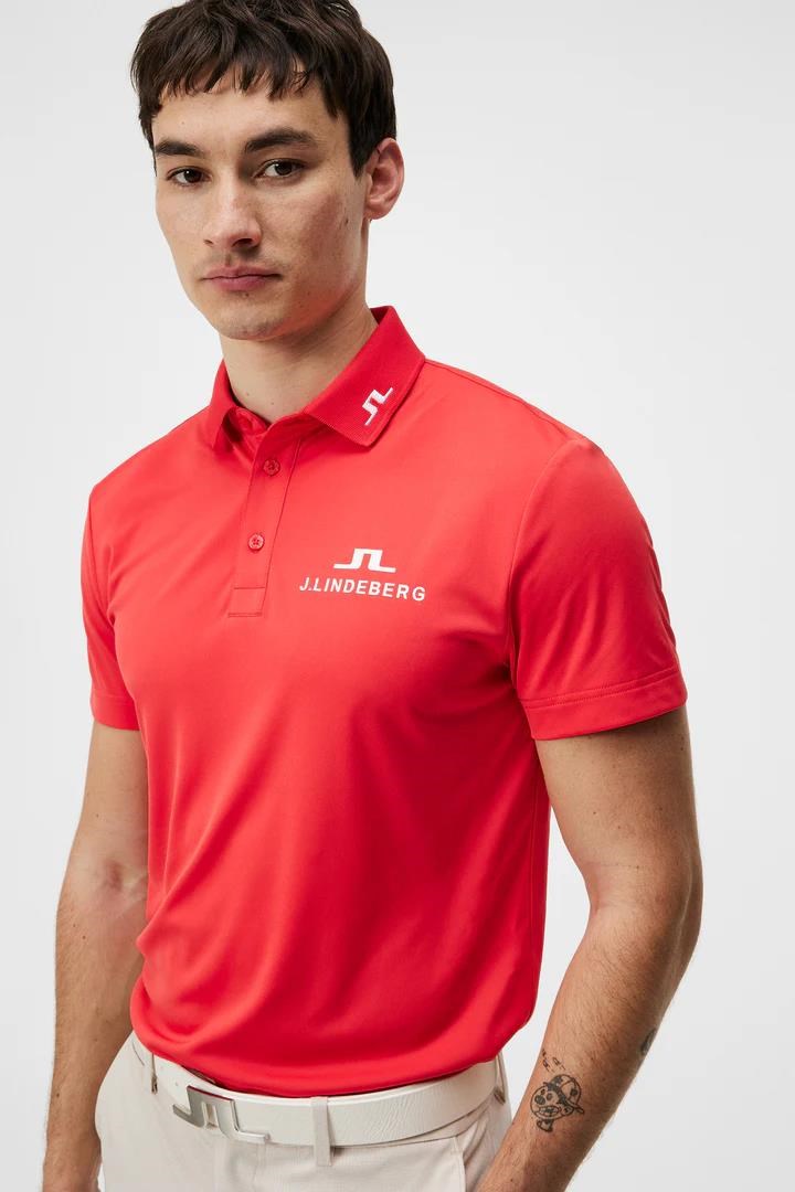 J.Lindeberg KV Tour męskie polo, czerwone