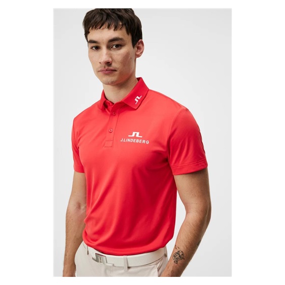 J.Lindeberg KV Tour męskie polo, czerwone