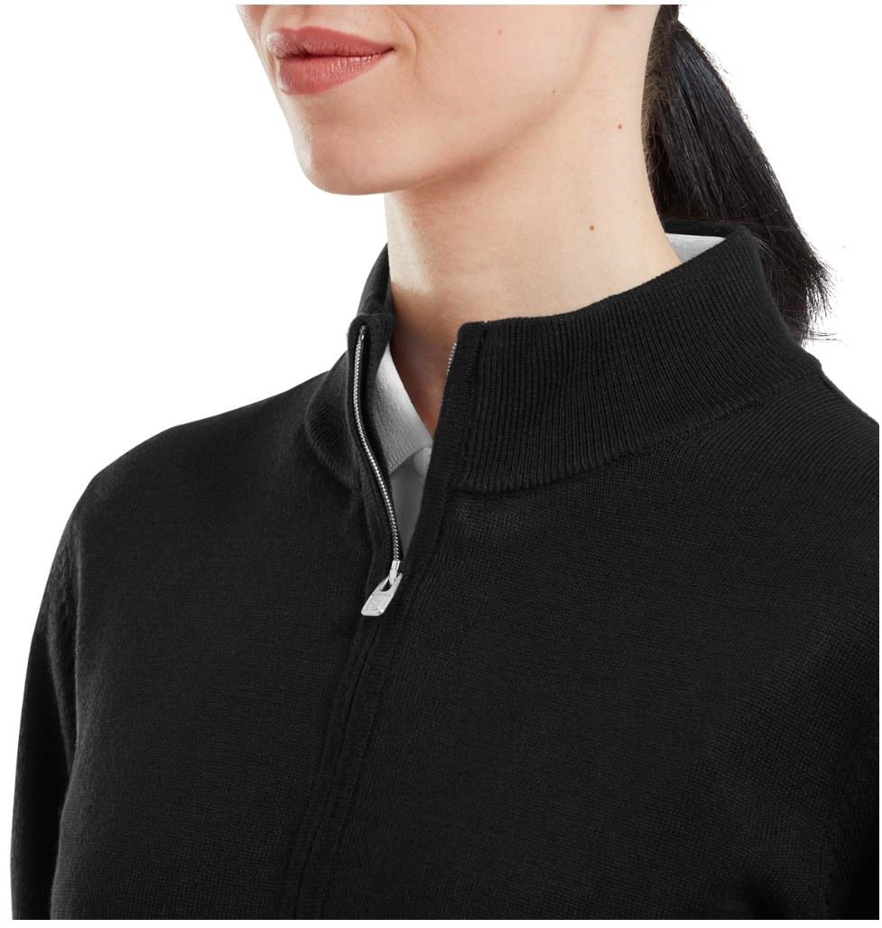 FootJoy Drirelease Full-Zip Lined damski sweter, czarny