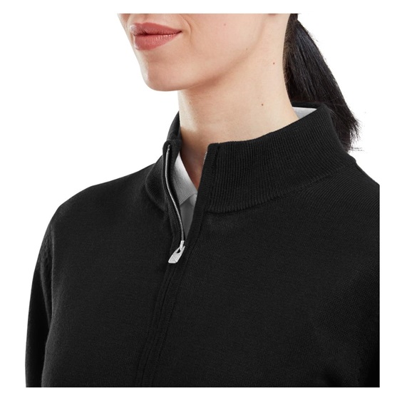FootJoy Drirelease Full-Zip Lined damski sweter, czarny