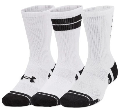 Under Armour Perf Tech Crew unisex skarpetki, 3pary, białe