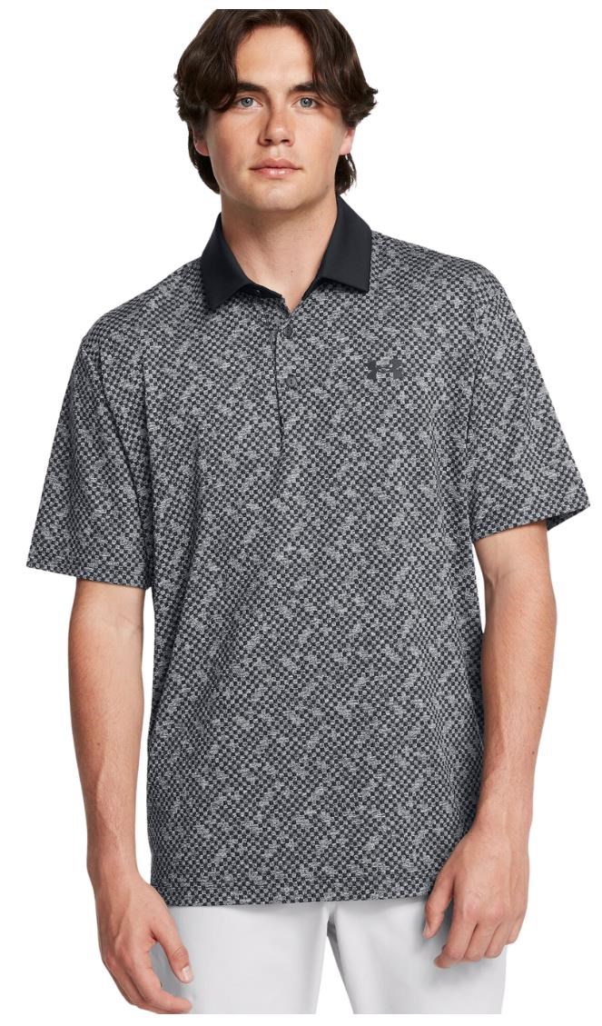 Under Armour Playoff 3.0 Check Jaquard męskie polo, czarno/białe