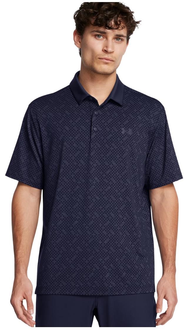 Under Armour Playoff 3.0 Check Jaquard męskie polo, midnight navy