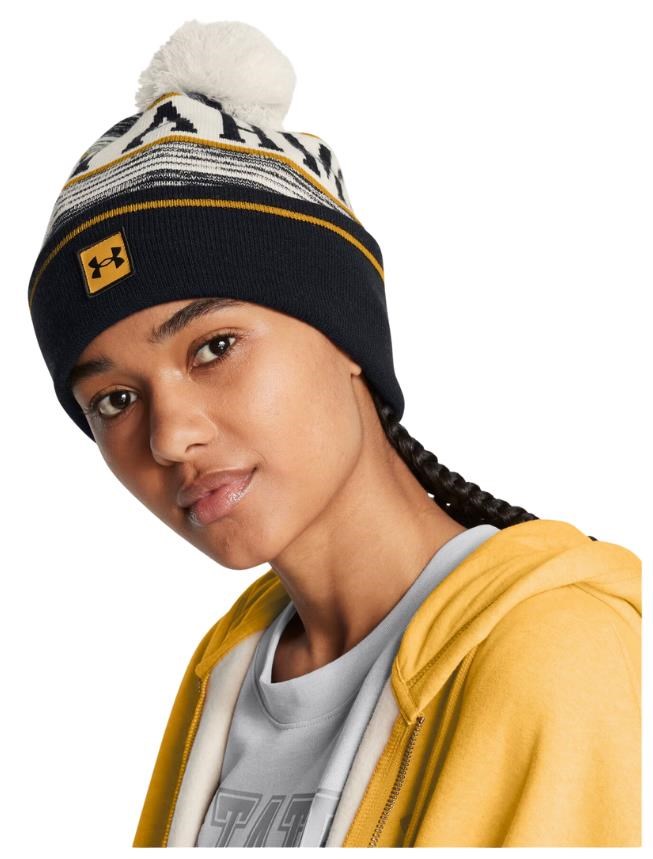 Under Armour Halftime Pom Beanie czapka zimowa, summit white/golden yellow