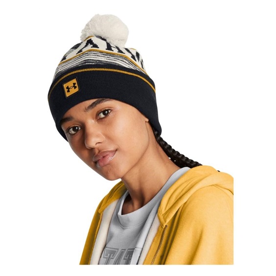 Under Armour Halftime Pom Beanie czapka zimowa, summit white/golden yellow