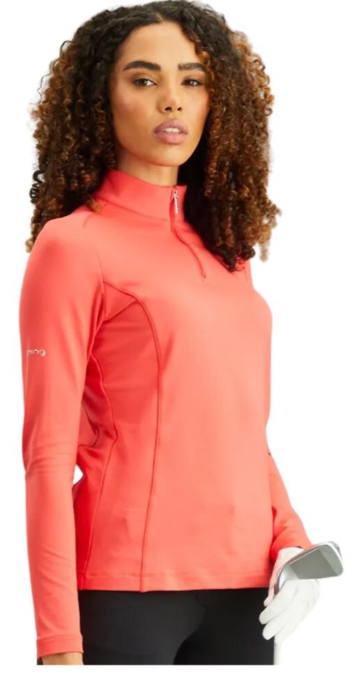 PING Aveline Half Zip damska bluza, cayenne