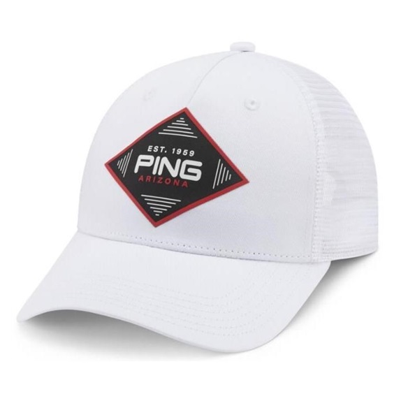 Ping Diamond Trucker czapka z daszkiem, biała