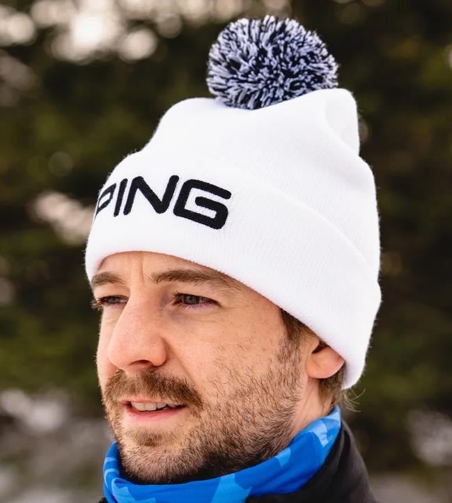 PING Classic Bobble męska czapka zimowa, biała