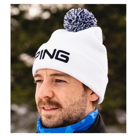 PING Classic Bobble męska czapka zimowa, biała