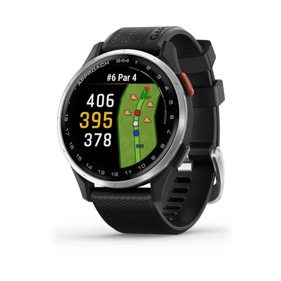 Garmin Approach S44 GPS zegarek, black/silver aluminium