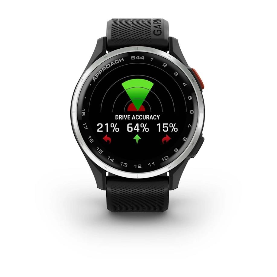 Garmin Approach S44 GPS zegarek, black/silver aluminium