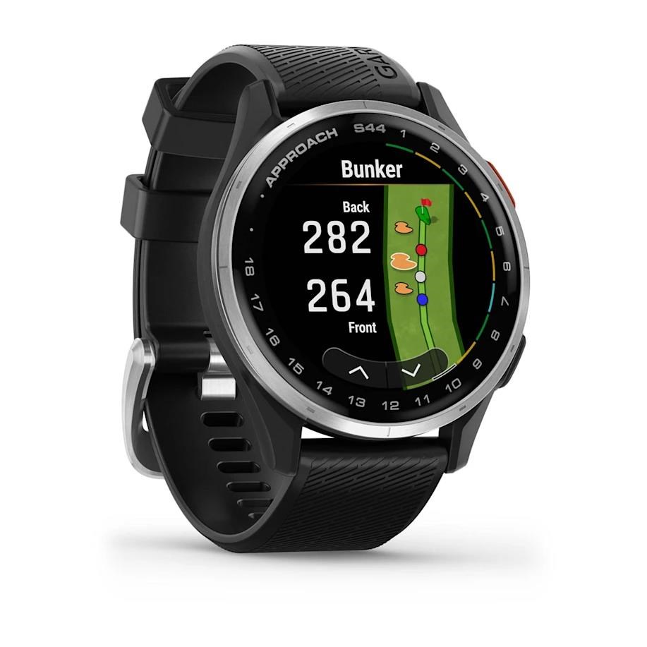 Garmin Approach S44 GPS zegarek, black/silver aluminium