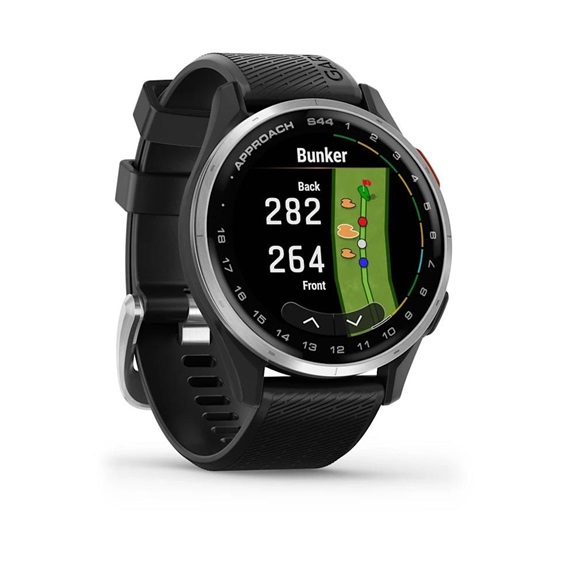 Garmin Approach S44 GPS zegarek, black/silver aluminium