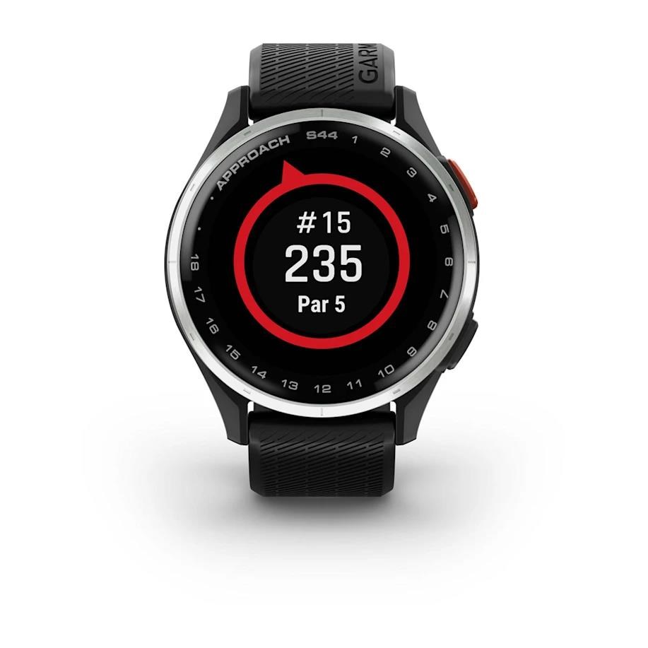 Garmin Approach S44 GPS zegarek, black/silver aluminium