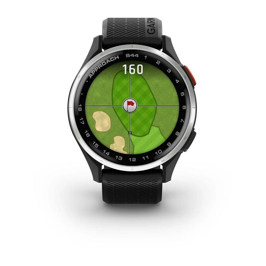 Garmin Approach S44 GPS zegarek, black/silver aluminium