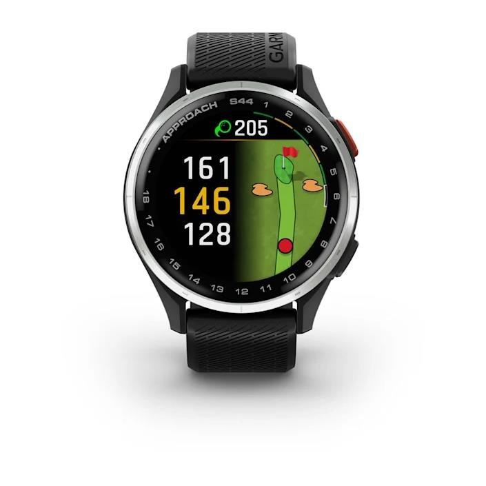 Garmin Approach S44 GPS zegarek, black/silver aluminium
