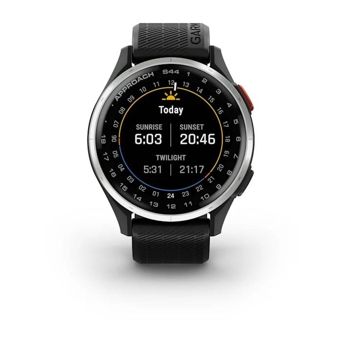 Garmin Approach S44 GPS zegarek, black/silver aluminium