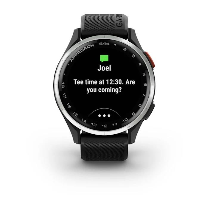 Garmin Approach S44 GPS zegarek, black/silver aluminium