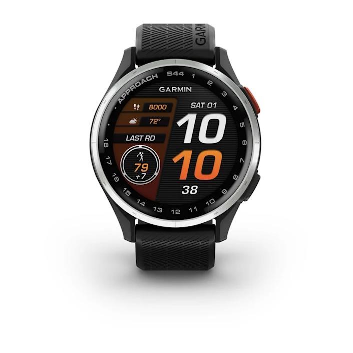 Garmin Approach S44 GPS zegarek, black/silver aluminium