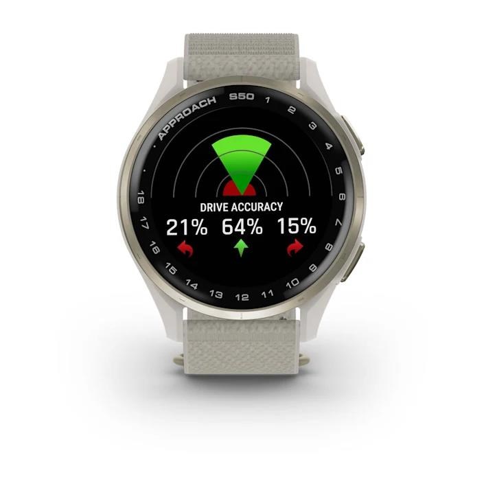 Garmin Approach S50 GPS zegarek, ivory nylon/cream gold aluminium