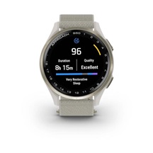 Garmin Approach S50 GPS zegarek, ivory nylon/cream gold aluminium