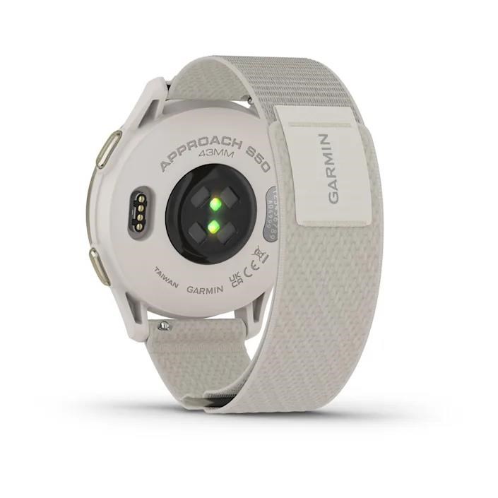 Garmin Approach S50 GPS zegarek, ivory nylon/cream gold aluminium