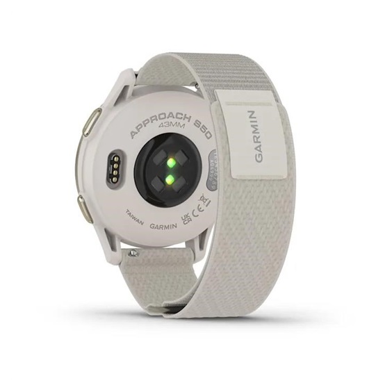 Garmin Approach S50 GPS zegarek, ivory nylon/cream gold aluminium