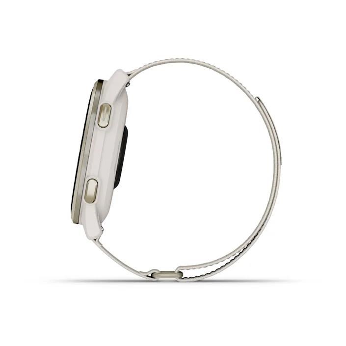 Garmin Approach S50 GPS zegarek, ivory nylon/cream gold aluminium