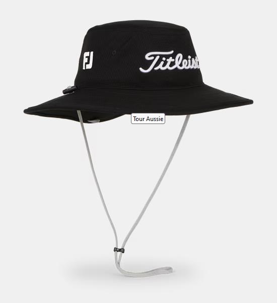 Titleist Tour Aussie męski kapelusz, czarny