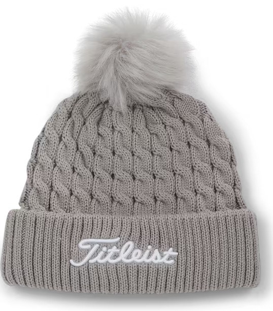 Titleist Cable Knit Pom Pom damska czapka zimowa, szara