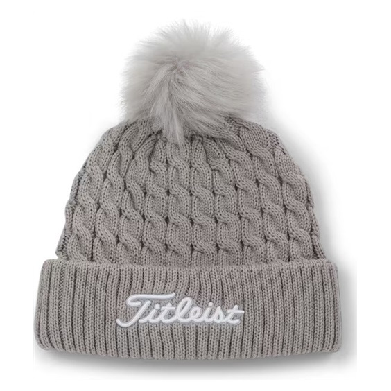 Titleist Cable Knit Pom Pom damska czapka zimowa, szara
