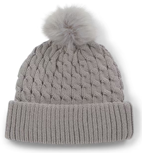 Titleist Cable Knit Pom Pom damska czapka zimowa, szara