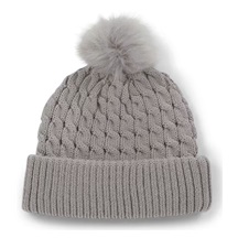 Titleist Cable Knit Pom Pom damska czapka zimowa, szara