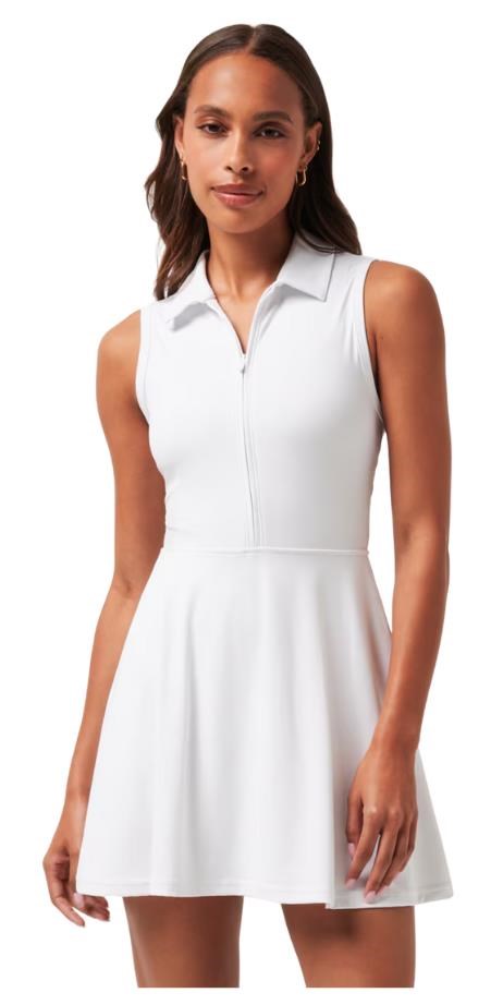 Travis Mathew Moveknit Sleeveless Polo damska sukienka, biała
